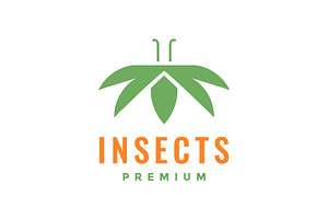 Insect Leaves Wings Nature Life Logo