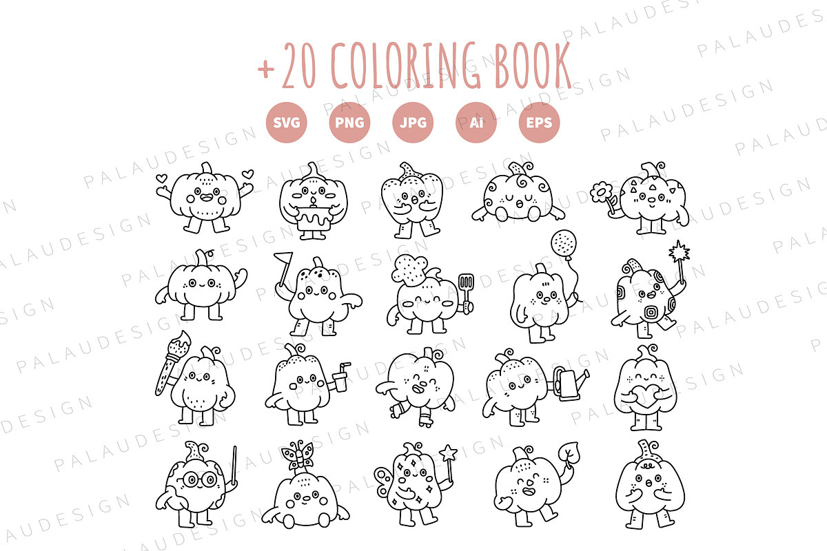 Pumpkin Halloween Clipart Set, a Seasonal Illustration by Palau (Photo 9 of 10)
