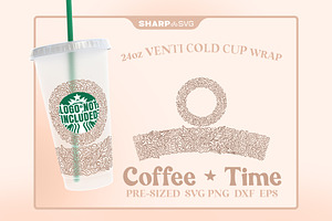 Floral Circle SVG For Cold Cup 24 Oz