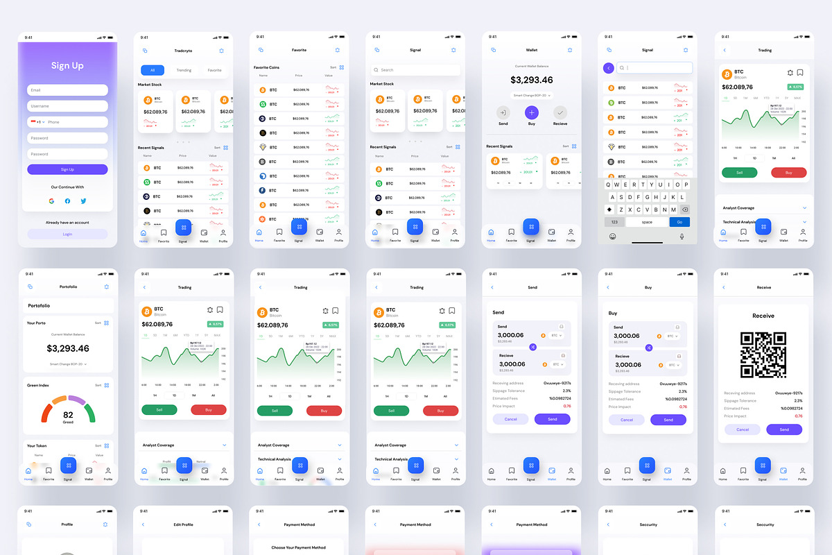 Crypto Wallet | Mobile App Ui Kit, an App Template by Pixel Blend (Photo 3 of 6)