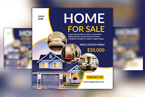 Real Estate House Sale Poster, a Social Media Template by Mr. Temp Studio