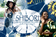 Shibori Watercolor Tie Dye Stamps, a Brush Add-On by OlgaRom (Thumbnail 1 of 10)