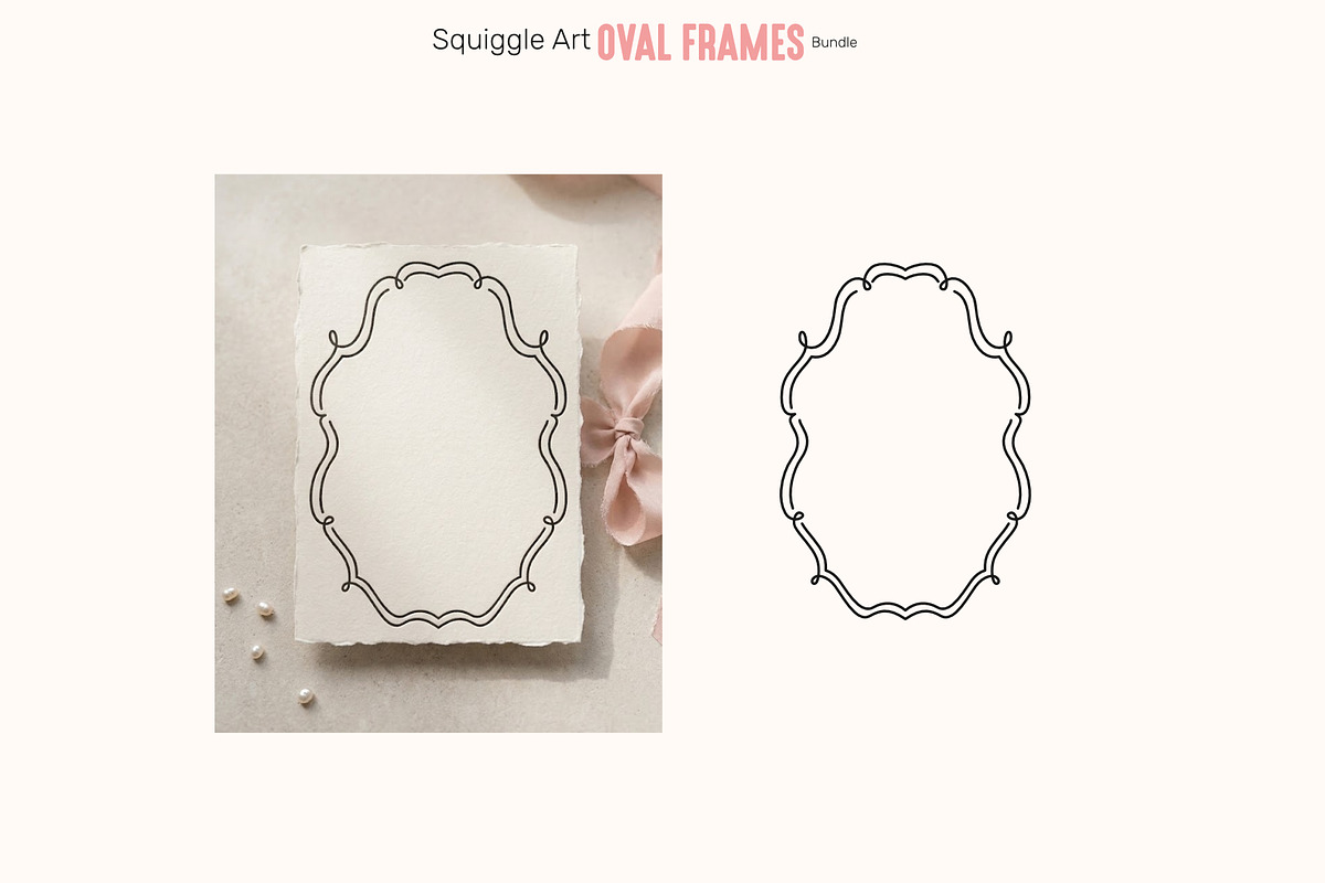 Squiggle Art Oval Frames Bundle, an Object Graphic by moja doodle (Photo 8 of 8)