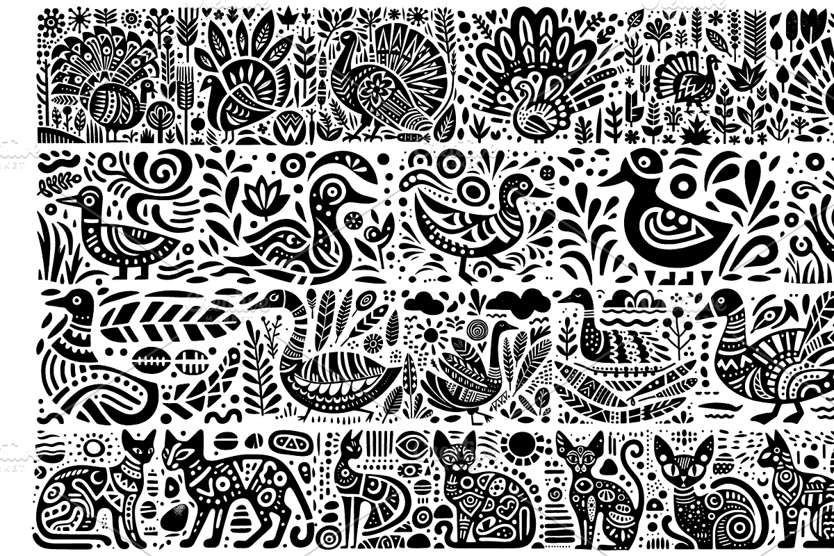 Vintage Animals and Pets Folk Art, a Decorative Illustration by devastd (Photo 12 of 29)