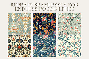 10 Chinoiserie Chic Seamless Pattern