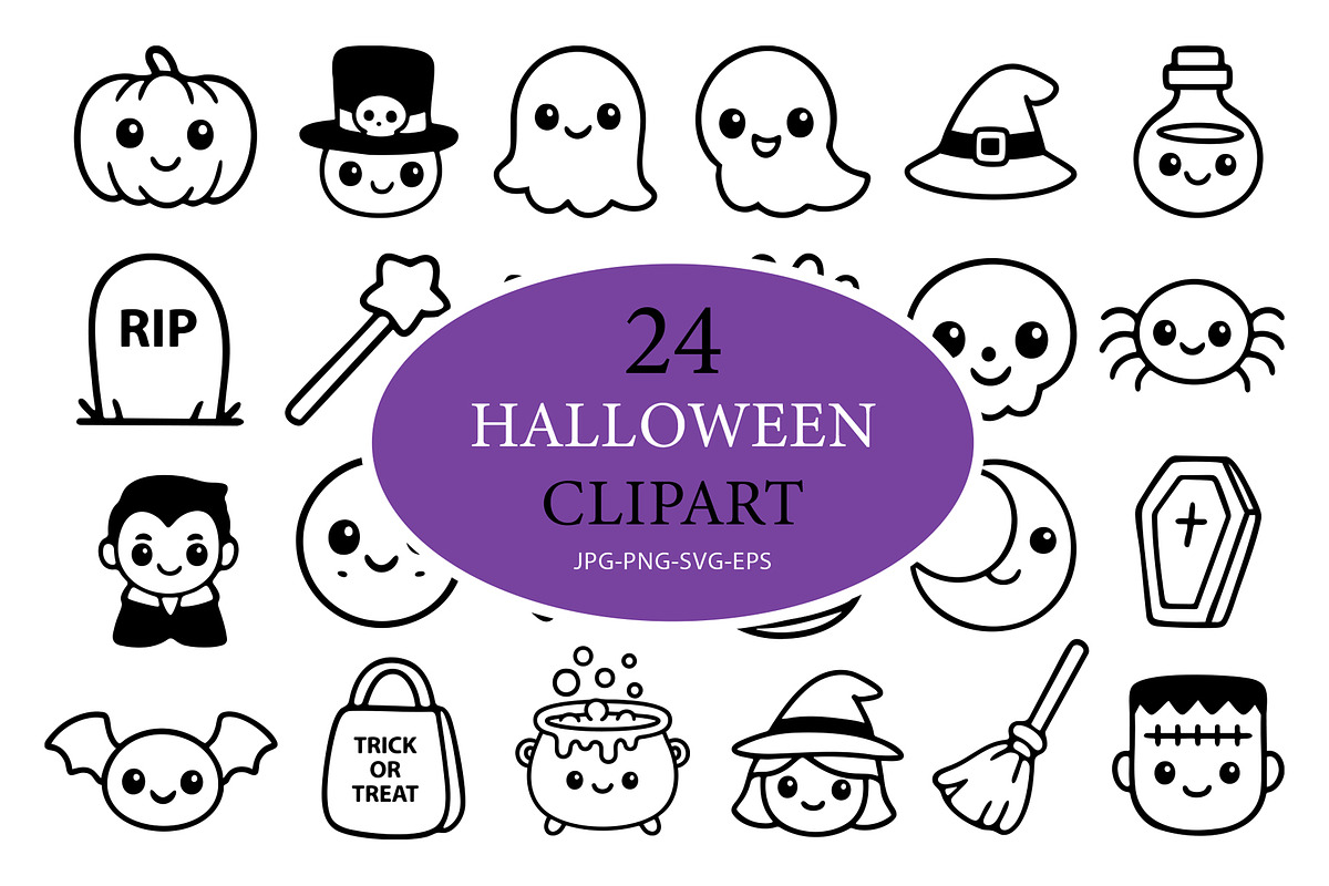 Cute Halloween Icon Set., an Outline Icon by kaisorn (Photo 1 of 5)