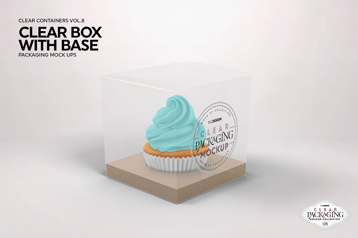 Clear Cupcake Box Packaging Mockup, a Cups & Container Mockup by INCDesign (Photo 7 of 8)