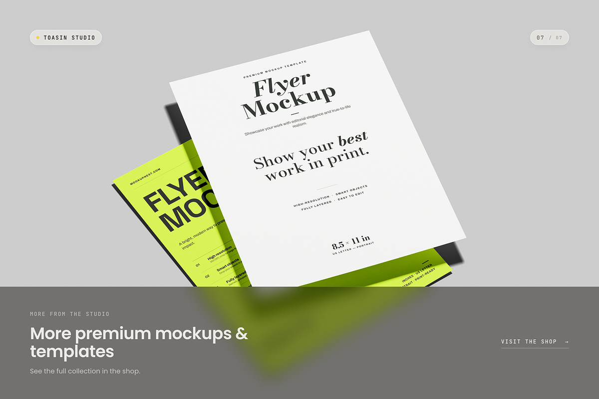 US Letter Flyer Mockup, an Advertising Mockup by Toasin Studio (Photo 7 of 7)