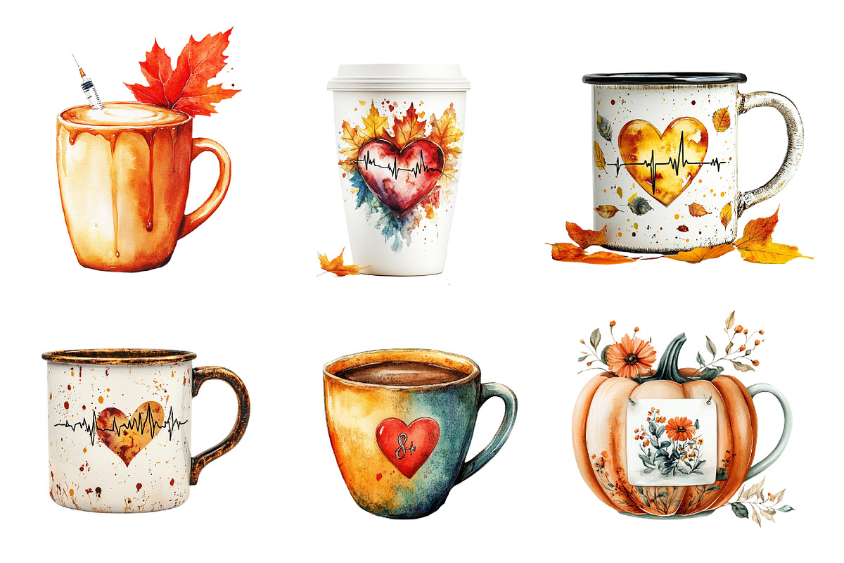 Nurse Fall Harvest Coffee Mug png, an Illustration by CreationArt (Photo 3 of 5)