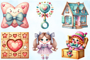 Little Girl Toys Clipart, an Illustration by Craft Nest (Thumbnail 5 of 6)