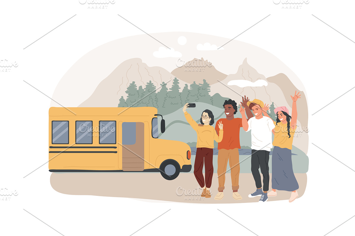 Field trip isolated concept vector, an Education Illustration by Visual Generation