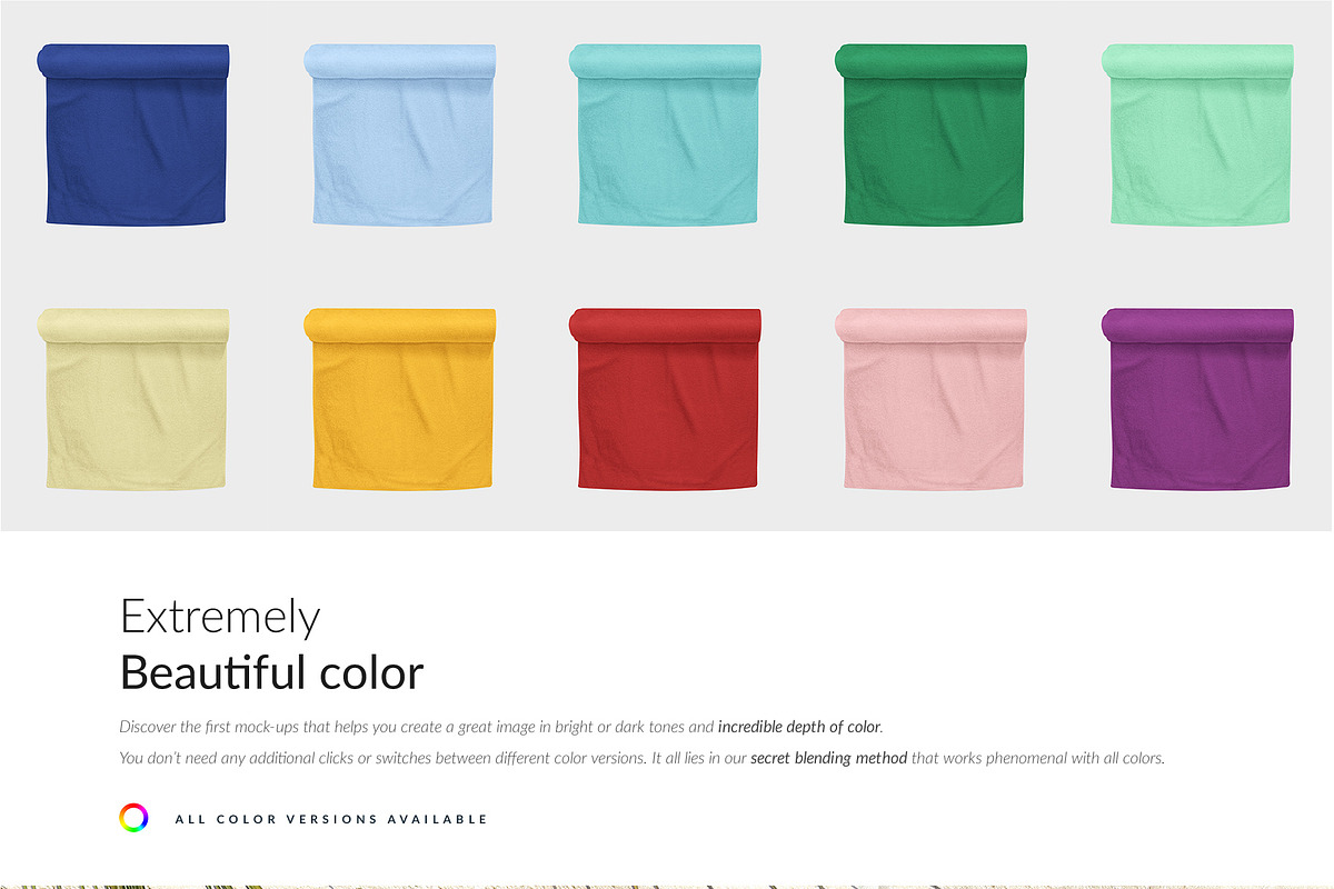 Beach Towel 3x Mock-ups, an Apparel Mockup by Mocca Mockups Store (Photo 4 of 5)