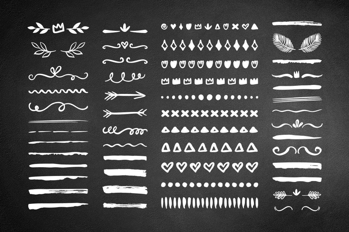 50 Hand drawn borders dividers set, a Decorative Illustration by Midstream (Photo 1 of 2)