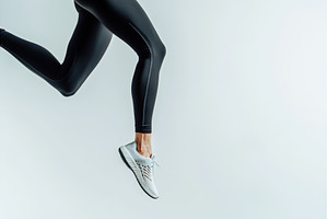 Runner Jumping in Black Leggings and, a Sports & Recreation Photo by Rodica Ciorba