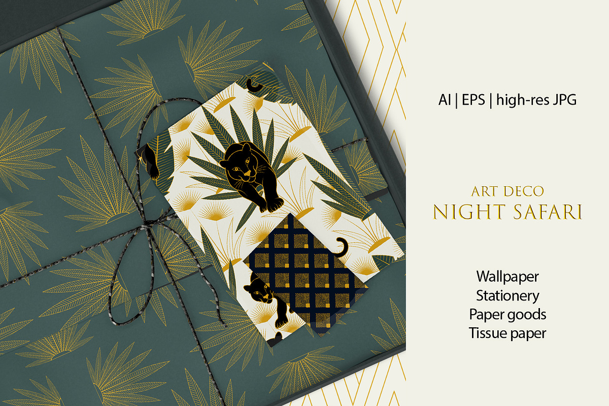 Art Deco Night Seamless Patterns, a Pattern Graphic by Svetlana Lerie (Photo 7 of 9)