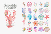 coastal watercolor clipart bundle, a Decorative Illustration by Patishop Art (Thumbnail 4 of 11)