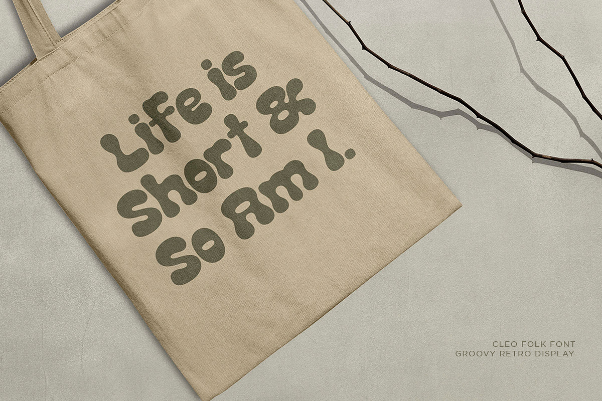 Cleo Folk | Groovy Retro Display, a Serif Font by Pentagonistudio (Photo 5 of 12)