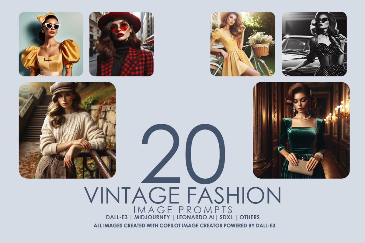 Vintage Fashion Image Prompts, a Person Illustration by Digital Art Creations (Photo 2 of 3)
