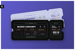 Music Concert Ticket, a Stationery Template by Neermana