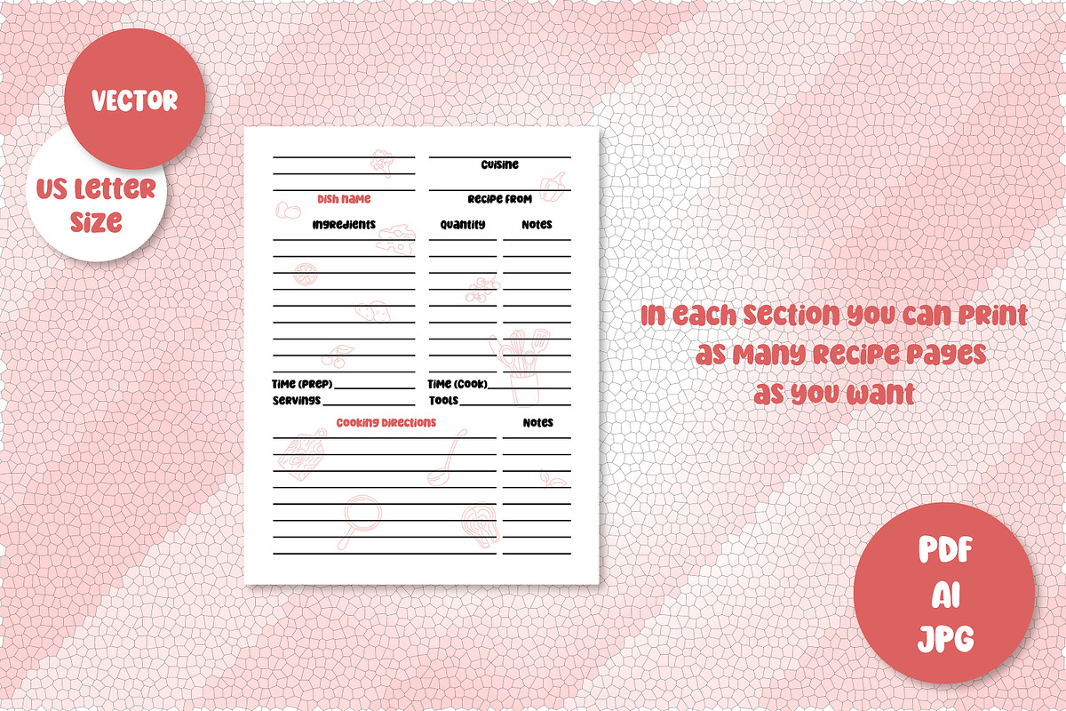Recipe Book Templates | Meal Planner, a Magazine Template by AnnaViolet_store (Photo 7 of 9)