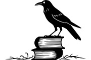 Raven on Books SVG Bundle, an Object Graphic by Designer_Momina (Thumbnail 12 of 19)