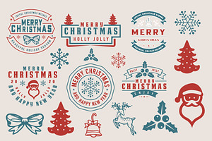 Merry Christmas Badge Emblems Quote, a Branding & Logo Template by Billah Hub