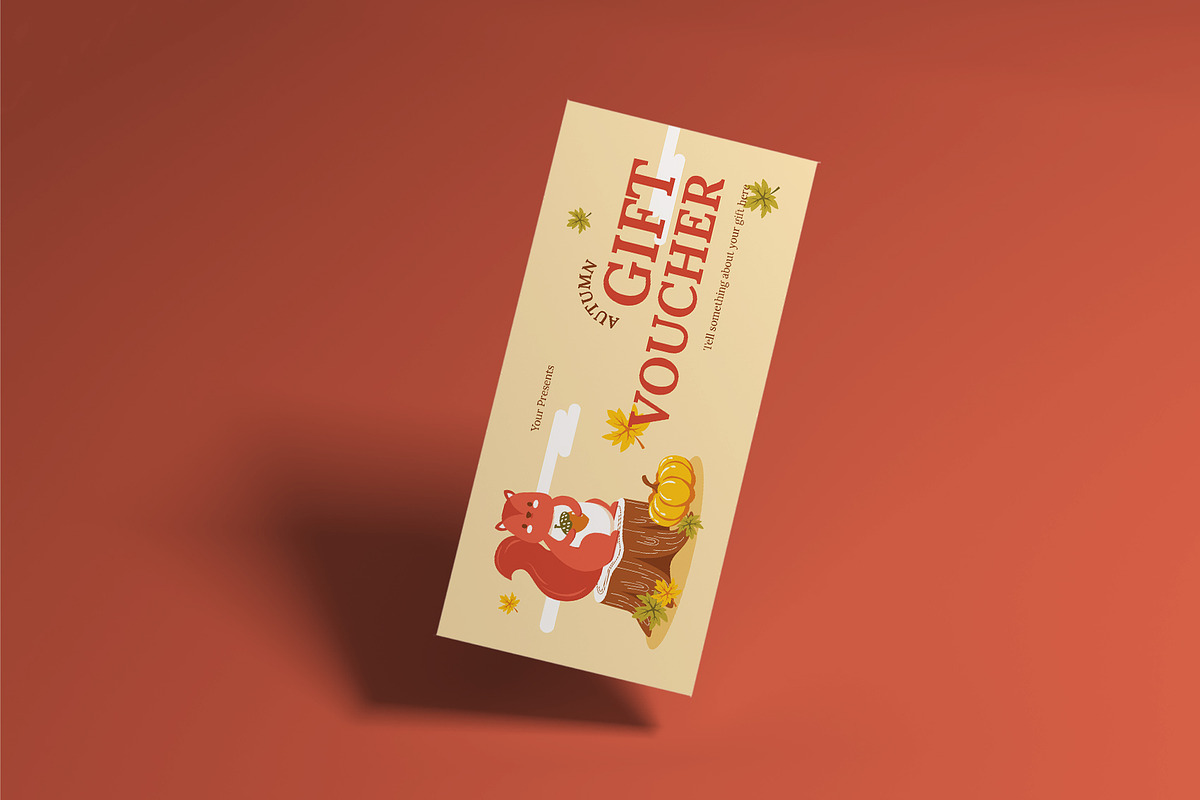 Cute Autumn Gift Voucher, a Stationery Template by Neermana (Photo 3 of 4)