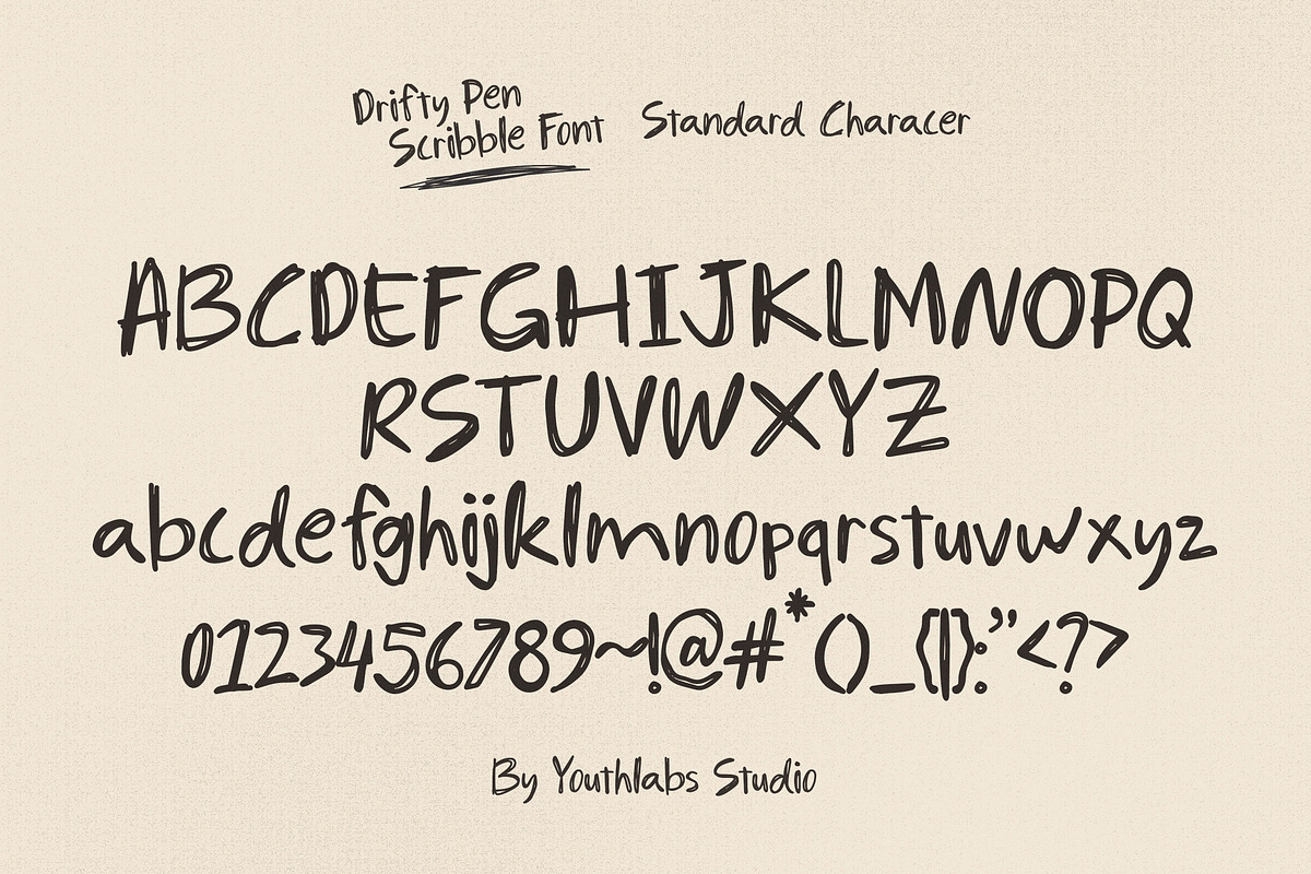 Drifty Pen – Scribble Handdrawn Font, a Handwritten Font by Youthlabs Studio (Photo 10 of 12)