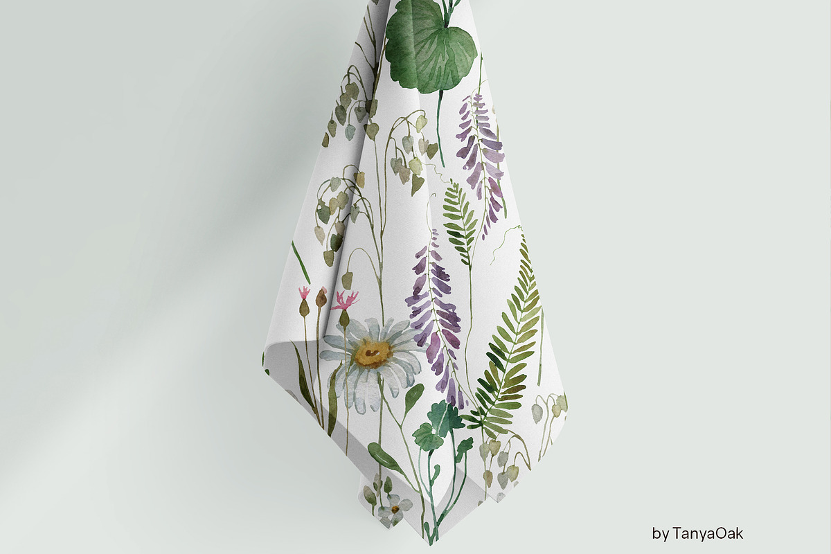 Watercolor Wildflowers Pattern #1, a Pattern Graphic by TanyaOak (Photo 4 of 7)