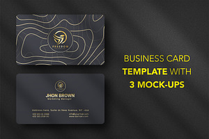 Business card Template & 3 Mock-up