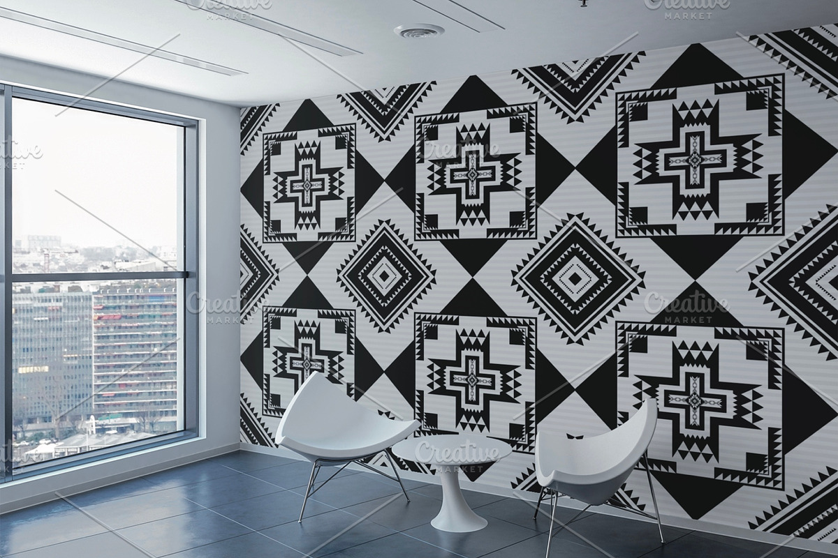 Black White Native American Pattern, a Pattern Graphic by PPEthnicDecorPattern (Photo 10 of 10)