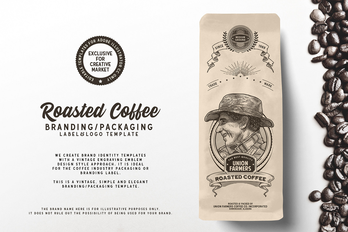 Roasted Coffee Branding Label, a Branding & Logo Template by The Design For Co. (Photo 1 of 2)