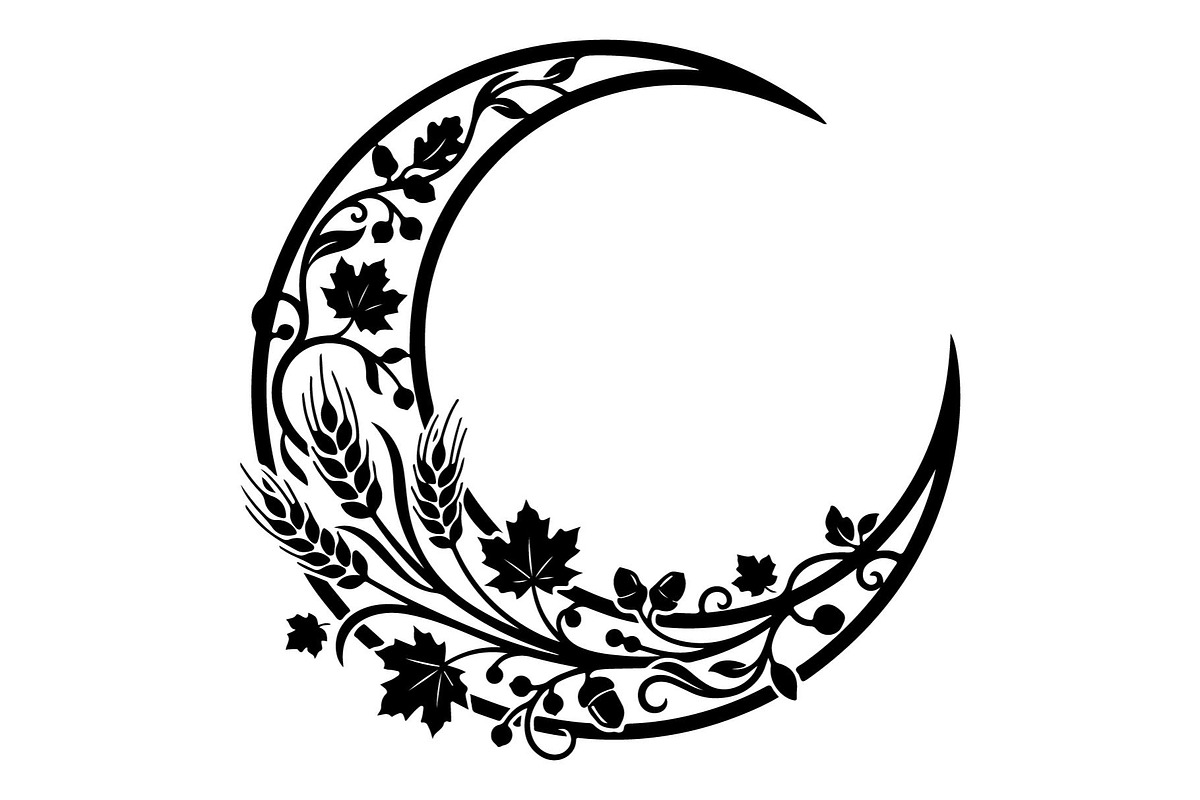 Floral Moon Ornament Bundle, an Object Graphic by hafijul (Photo 2 of 6)