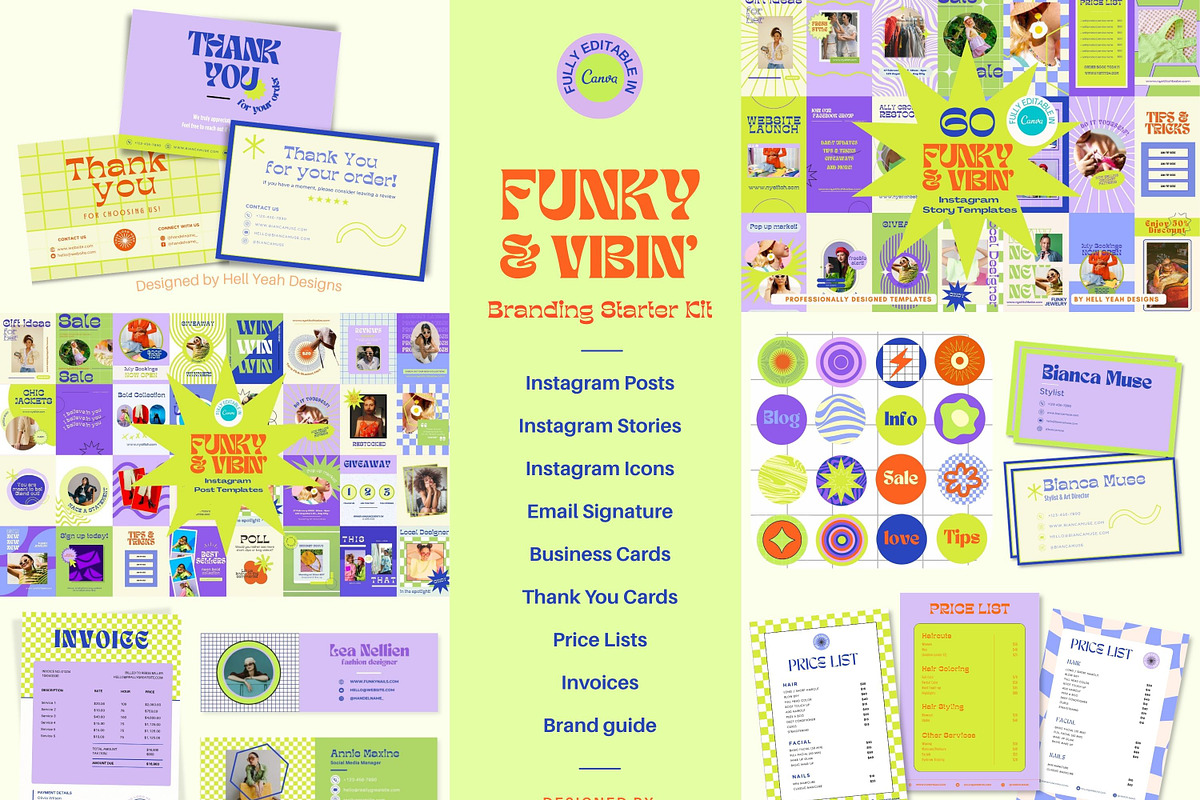 Funky & Vibin Branding Starter Kit, a Branding & Logo Template by Hell Yeah Designs (Photo 1 of 16)