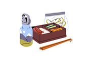 Lunchbox with food, drinks set, a Food Illustration by PaperTrident (Thumbnail 11 of 15)