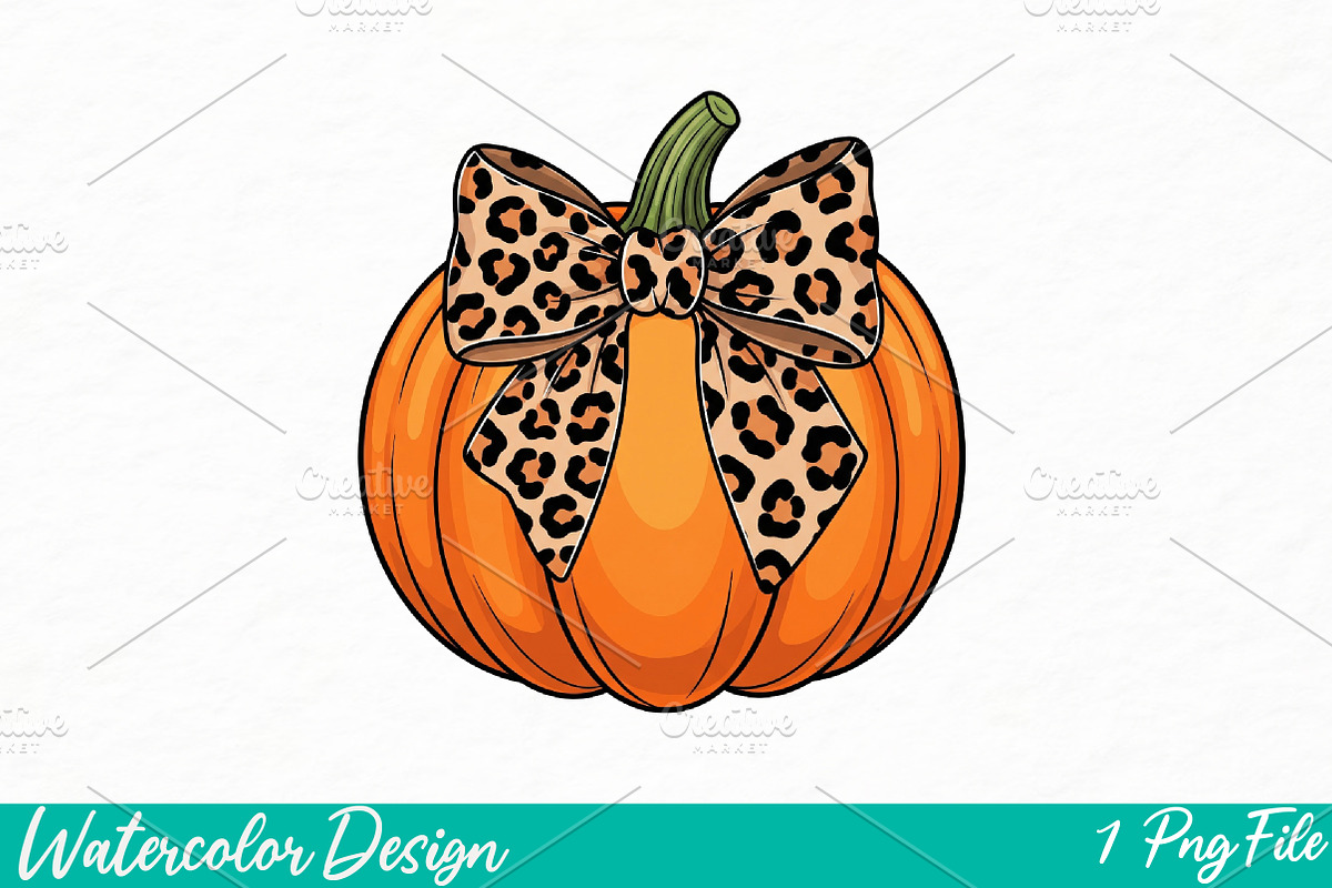 Coquette Pumpkin png T-Shirts, an Illustration by Watercolor design (Photo 1 of 3)