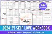 2024-25 Self Love Workbook Canva Kdp, a Stationery Template by Mustafiz (Thumbnail 1 of 7)