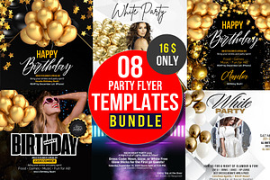 8 Party Flyers Bundle | Canva