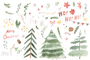 MERRY CHRISTMAS watercolor, an Animal Illustration by OlliArtDesign (Thumbnail 4 of 10)