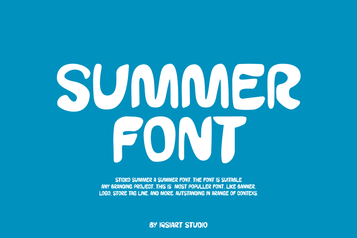 Sticko Summer Font, a Sans Serif Font by Iqsiart Studio (Photo 2 of 9)