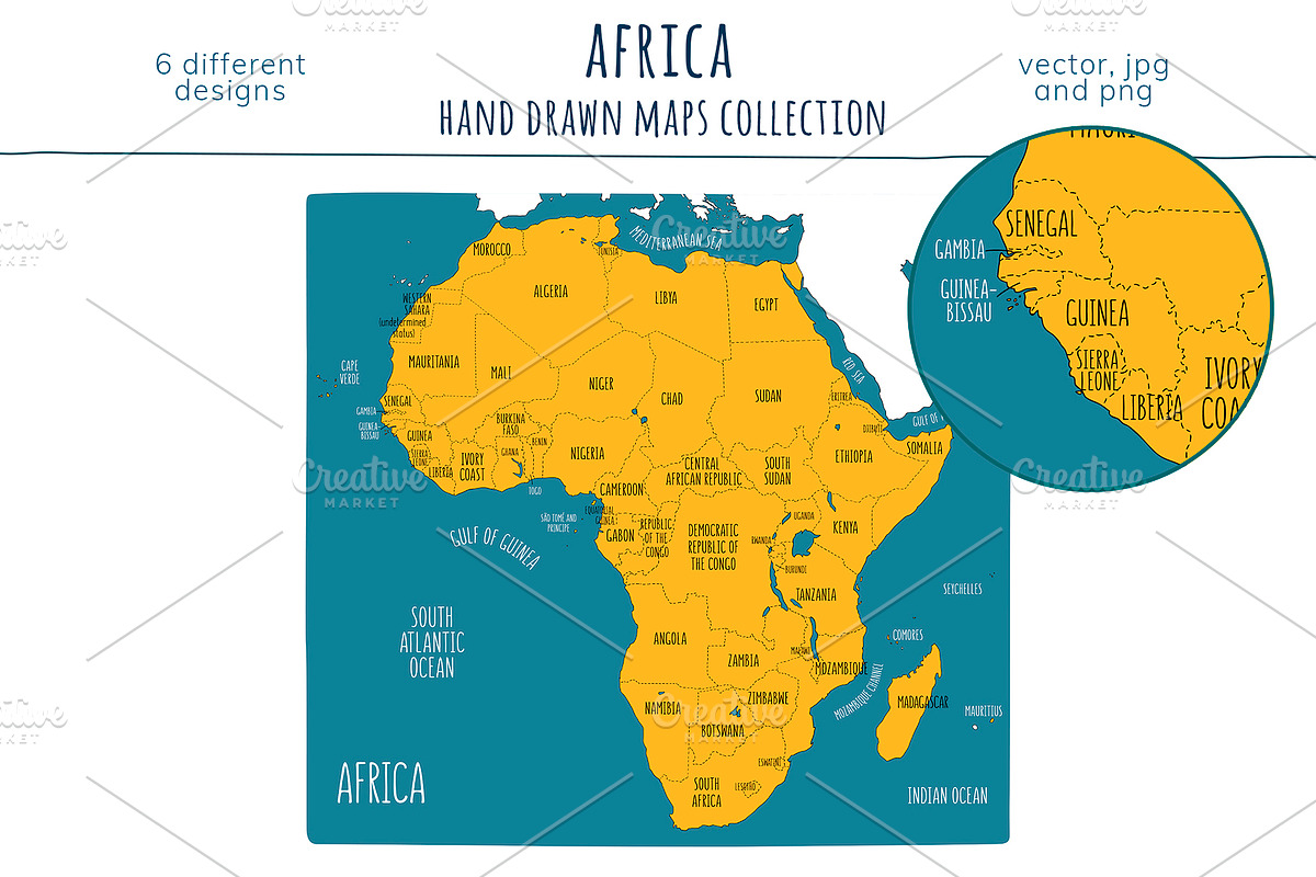 Africa Maps Collection, an Education Illustration by Illustrationsforteachers (Photo 5 of 8)