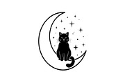 50 Cat Moon Silhouette Vector Bundle, an Illustration by jahid234 (Thumbnail 9 of 51)