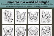 Flowers and Butterfly Coloring Book, an Animal Illustration by LA Design (Thumbnail 3 of 10)