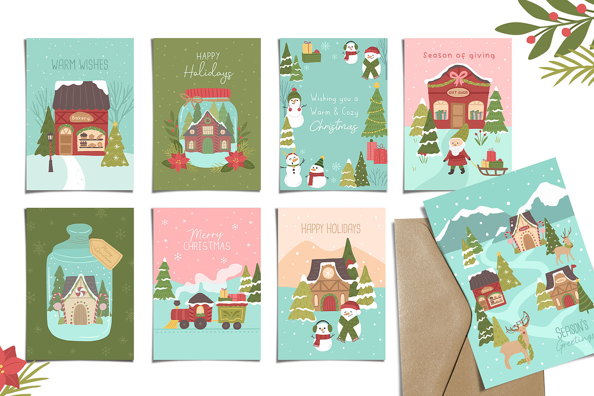 Holiday Santa Village Illustrations, a Background Graphic by CreativeChristiana (Photo 4 of 15)