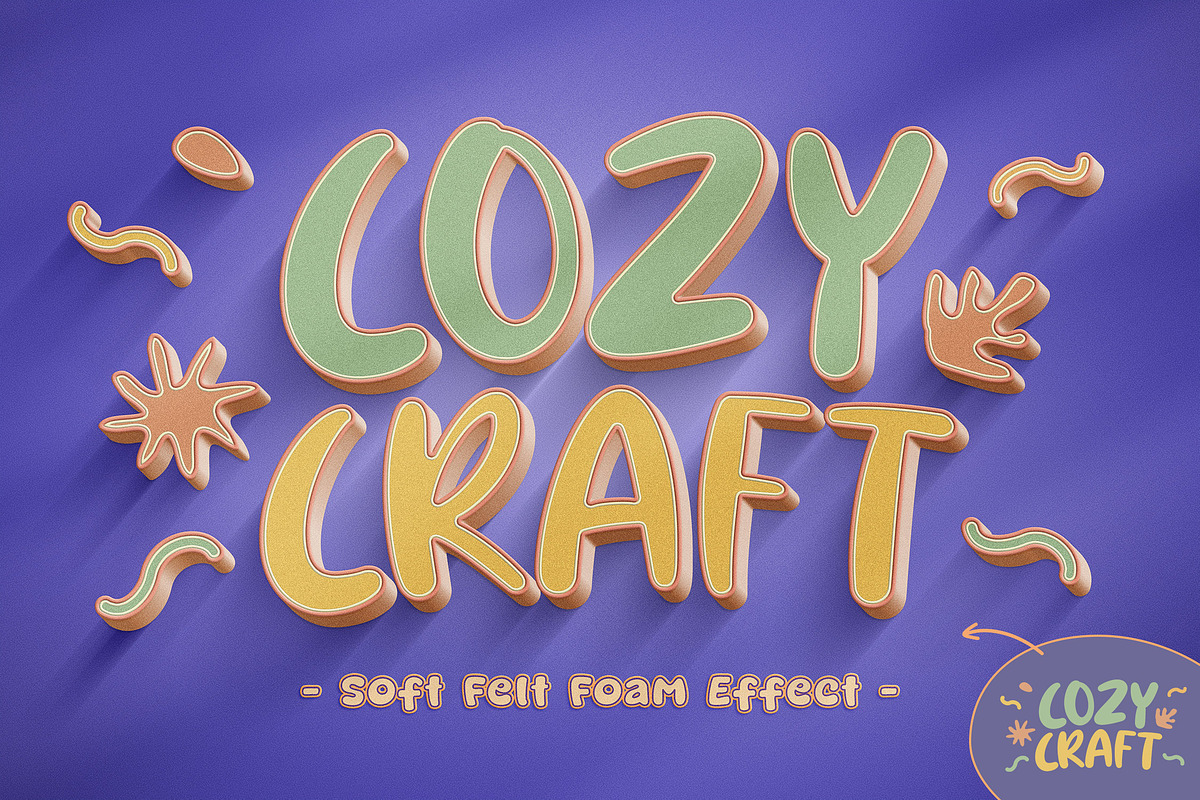 Soft Felt Foam Text Effects, a Layer Style Add-On by Andrew Skoch Design (Photo 5 of 8)