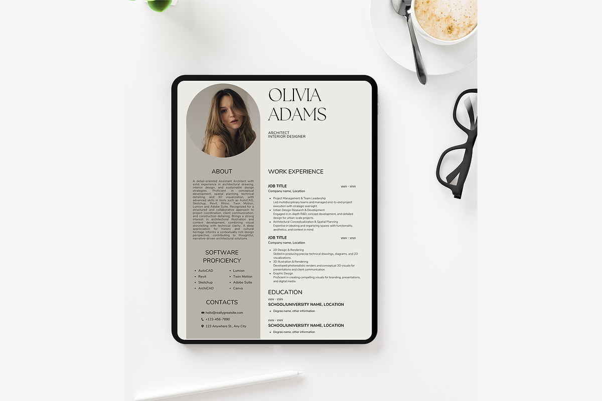 Architect Interior Designer CV Canva preview 5