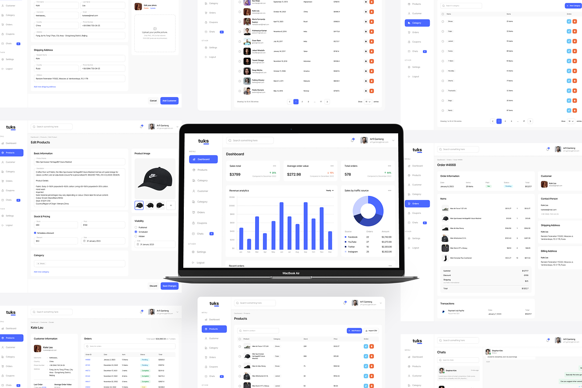 Tuks - E-Commerce Dashboard UI Kit, an UI Kit Template by pickolabstudio (Photo 2 of 5)