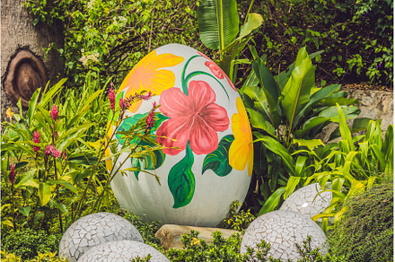Multicolored eggs in the grass, a Holiday Photo by Elizaveta Galitskaya
