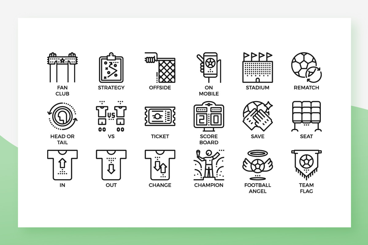 Football Icons, an Outline Icon by Becris (Photo 2 of 3)