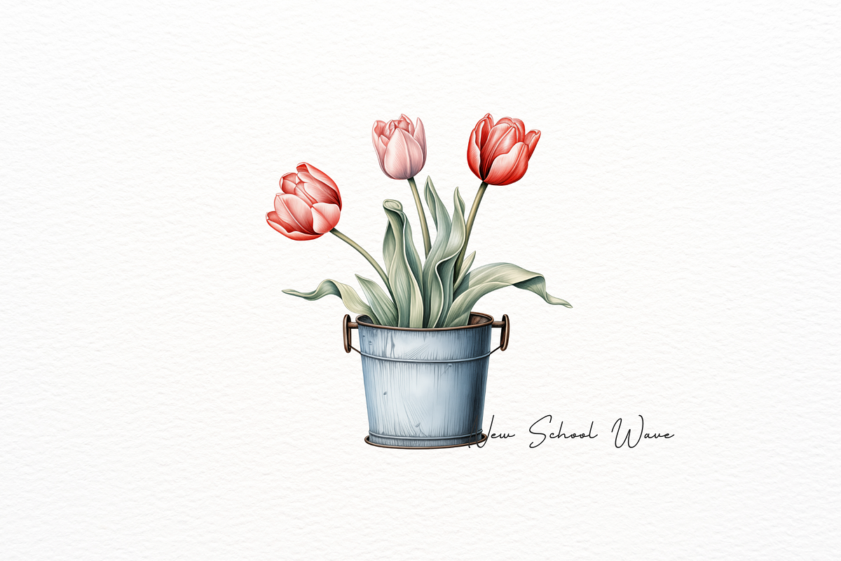 Realistic Tulip in Vintage Pot, an Illustration by New-School-Wave (Photo 3 of 5)